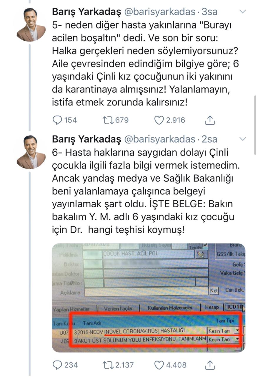 Koronavirüs Türkiye’ye geldi, bakanlık  saklıyor iddiası