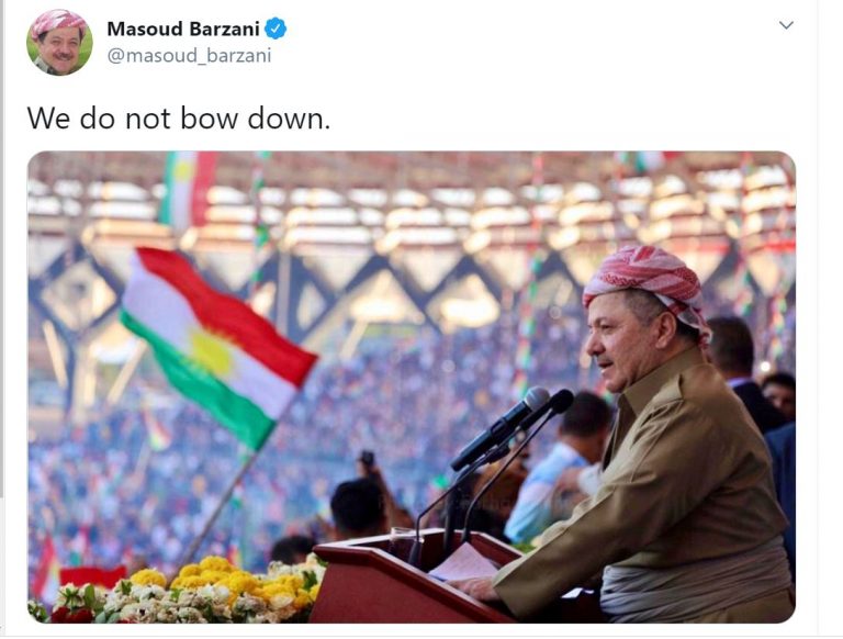 Referandumun yıl dönümünde Barzani'den önemli mesaj: Boyun Eğmiyoruz
