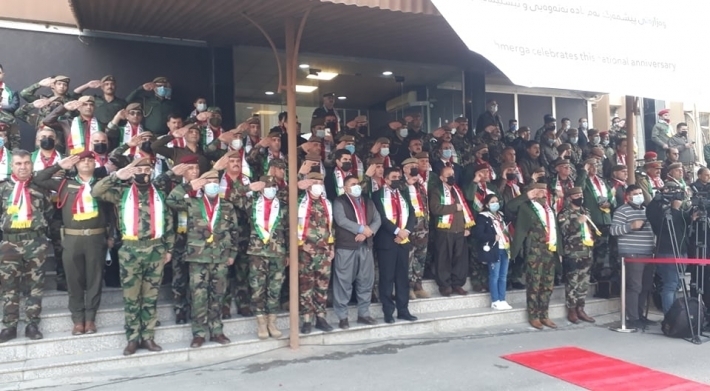 Peşmerge Bakanlığında Uluslararası Koalisyonun'da katılımı ile Kürdistan Bayrak Günü kutlandı