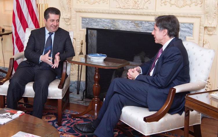 Başbakan Mesrur Barzani, ABD Dışişleri Bakanı Blinken ile telefonda görüştü