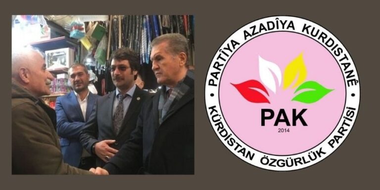 "Van'da 'Burası Kürdistan'dır diyen Hacı Tunç'un gözaltına alınmasını kınıyoruzTürkiye Değişim Partisi Genel Başkanı Mustafa Sarıgül’ün Van'da esnaf ziyaretinde, "Burası Kürdistan’dır” diyen esnaf Hacı Tunç'un gözaltına alındığı haberi basında yansıdı.Kürdistan, ülkemizin adıdır ve gözaltı hapis, inkar, asimilasyon, saldırı ve öldürmelerle Kürdistan yok sayılamaz, yok edilemez.Kürdistan gerçekliğine tahammülsüzlüğün dışa vurumu olan bu gözaltıyı kınıyor ve Van'lı vatandaşımız Hacı Tunç derhal serbest bırakılsın diyoruz." Kaynak: PAK: Van'da 'Burası Kürdistan'dır diyen Hacı Tunç'un gözaltına alınmasını kınıyoruz