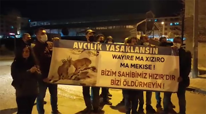 Dersim'de İspanyol avcı gurup protesto edildi