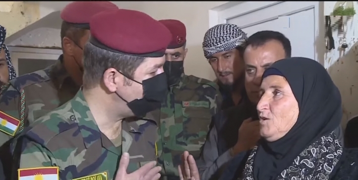 Gulan Güçleri Komutanı Mensur Barzani IŞiD saldırısına uğrayan Xidirciceköyünde konuştu: Gulan güçleri buraya yerleşiyor