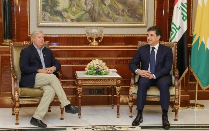 Cumhuriyetçilerin en aktif senatörü Lindsey Graham Erbild'de Neçirvan Barzani ile görüştü