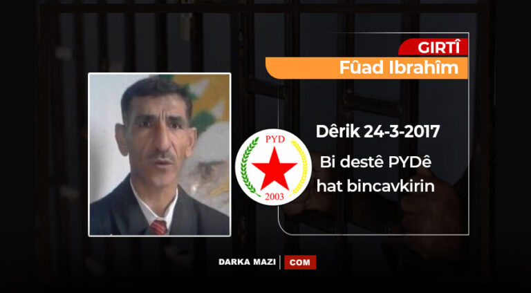 6 yıl önce PYD tarafından kaçırılan Fuad İbrahim’den hala bir haber yok, ENKS; Rojava, HSD, TEWDEM; Ciwanen Şoreşger