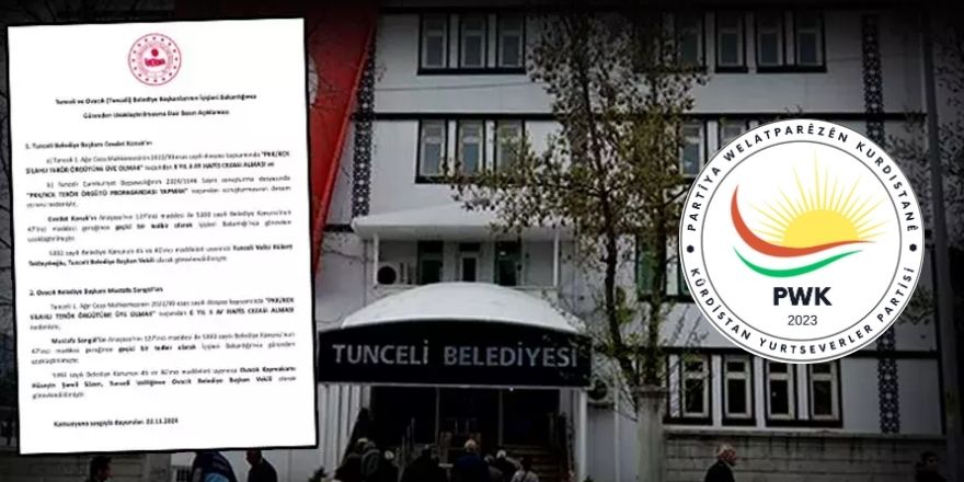 PWK'den dersim ve Ovacık belediyelerine kayyum atanmasına kınama