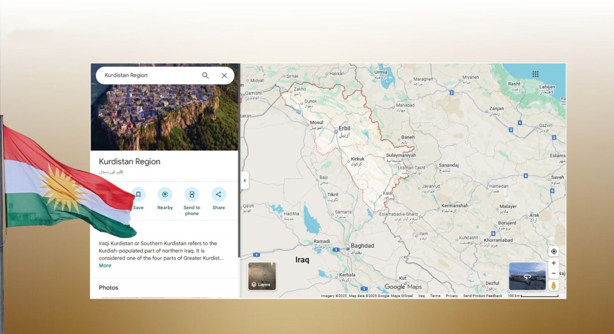 Google Kerkük ve Xanaqin gibi bölgeleri Kürdistan Bölgesine ekledi