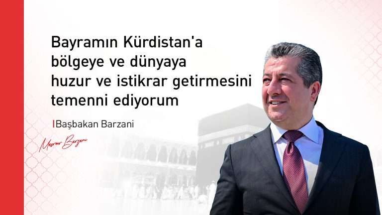 Kürdistan Bölgesi Başbakanı Mesrur ​​Barzani, Kurban Bayramı’nın “Kürdistan'a, bölgeye ve dünyaya huzur ve istikrar getirmesi” temennisinde bulunarak, tüm Müslümanların bayramını kutladı. Başbakan Barzani, bugün (26 Mayıs 2026 Salı) Kurban Bayramı vesilesiyle yayınladığı kutlama mesajında, Kürdistan, Irak ve dünyadaki tüm Müslümanları bayram vesilesiyle tebrik etti. Mesrur Barzani mesajında, "Özellikle kahraman Peşmergeleri, iç güvenlik güçlerini ve şehit ve Enfal kurbanlarının ailelerini tebrik ediyorum. Bayramı mutluluk ve huzur içinde geçirmenizi temenni ediyorum." dedi. Başbakan mesajının sonunda, şu ifadelere yer verdi: "Bayramın Kürdistan'a, bölgeye ve dünyaya birlik, barış ve istikrar getirmesini temenni ediyoum. Bayramınız kutlu olsun, huzur ve mutuluk içinde geçirmenizi diliyorum."