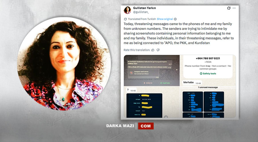 Araştırmacı Güllistan Yarkın ve ailesine PKK tehdidi…